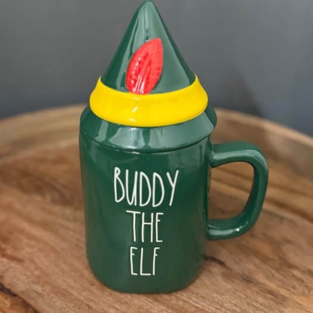 Rae Dunn Buddy the Elf Ceramic Mug with Lid
